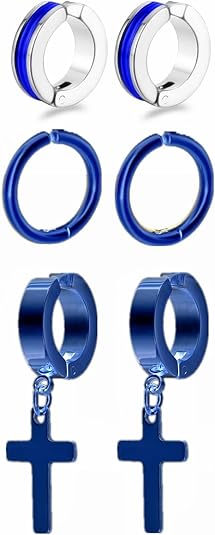 Milacolato 3 Paia Cerchio Dell'acciaio Inossidabile Orecchini Per Gli Uomini Huggie Orecchini Donne