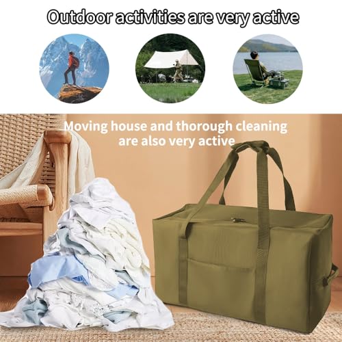 Large Military Duffle Bag Tactical Gear Load Out Bag Camping Storage Utility Tote Deployment Cargo Bag Travel Sports Equipment Duffel Luggage Bag with (Khaki, Medium 25.59"x11.81"x13.78"))4