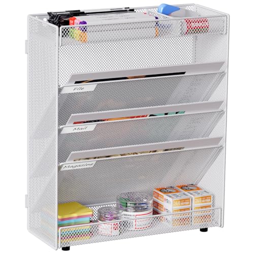 Imagen de EasyPAG Organizador de 5 niveles de malla A4 para colgar en la pared