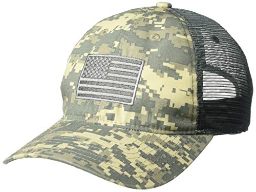 Rapiddominance A13-USA2-ACU Ripstop Trucker Cap, USA Flag, ACU, Army Combat Uniform