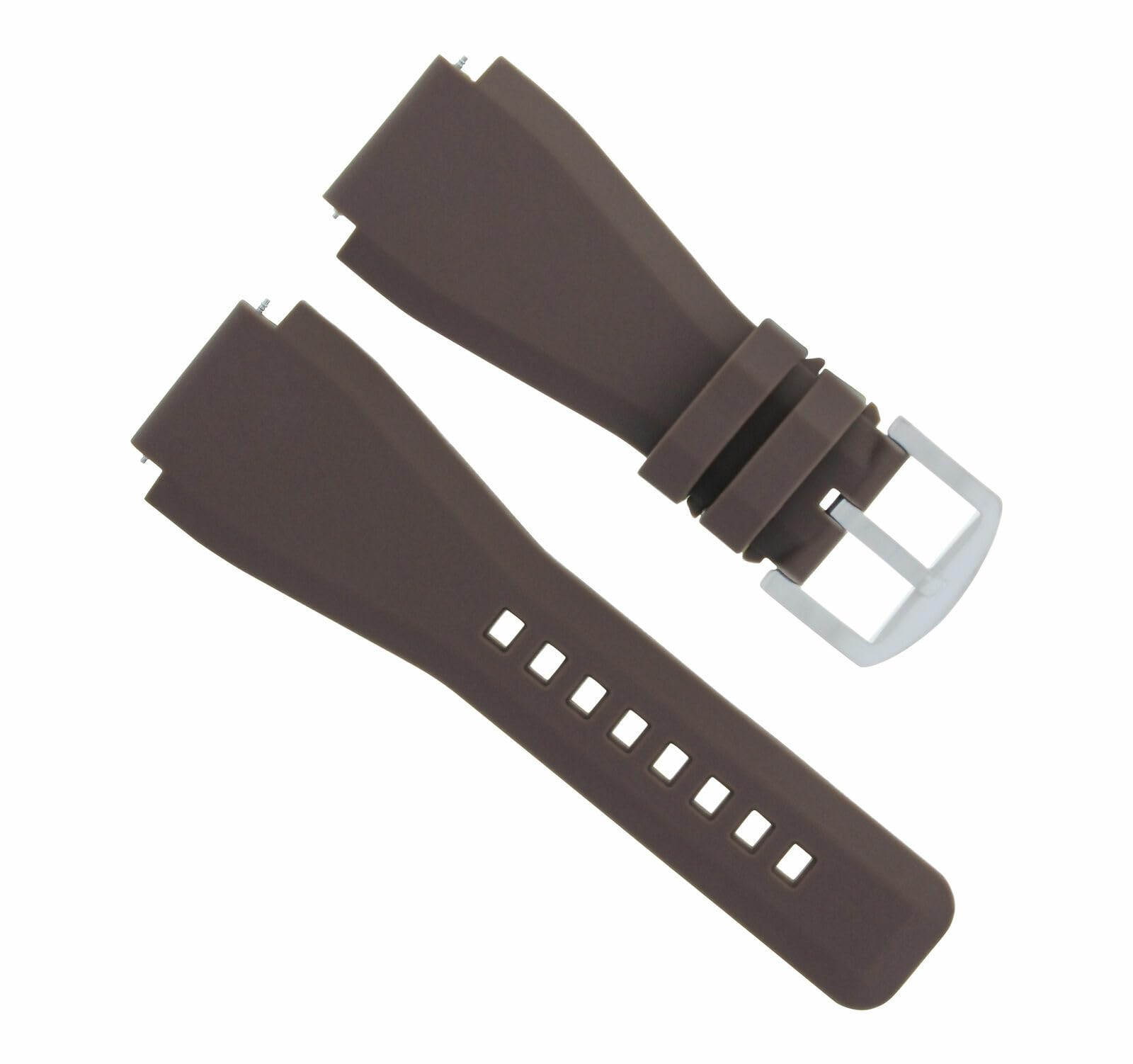 24mm Rubber Strap Diver Band Compatible with Bell Ross Br-01 Br-03 Stainless Steel Buckle