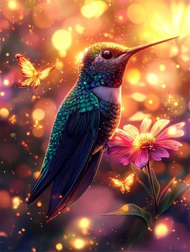 Peinture numéro adulte : oubliez le stress quotidien grâce au kit rêve Colibri 100x150cm