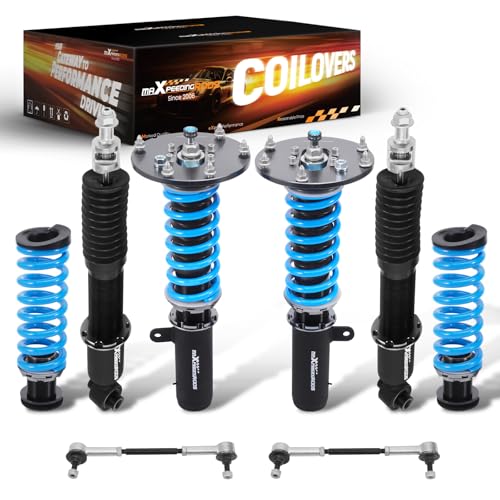 maXpeedingrods Coilovers for BMW M2 Base/Performance Edition Coupe F87 2016-2021, 24 Levels Damper Adjustable Coilovers Suspension Kit, Height Adjustable T6 Upgraded Lowering Kits Blue