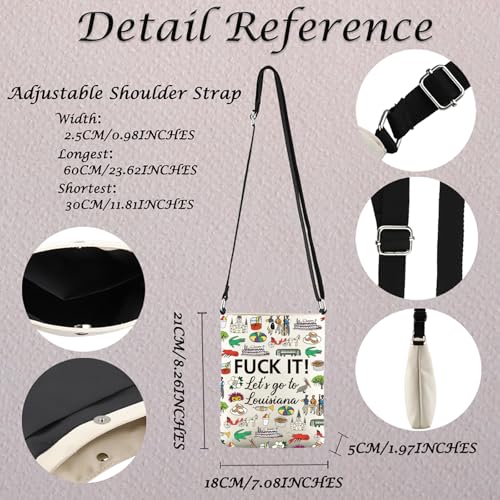 MNIGIU Louisiana Crossbody Bag Louisiana Lover Gift Louisiana Travel Gift Louisiana Welcome Bag For Her2