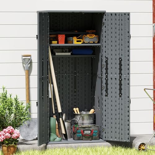 EHHLY Heavy Duty Tall Storage Cabinet Outdoor Weatherproof, 28 Cuft
