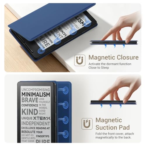 Image of CoBak Magnetic Case for XTEINK X4, Ultra-Lightweight Protective Cover for Xteink X4 E-Reader, Secure Magnetic Attachment(Dark Blue)