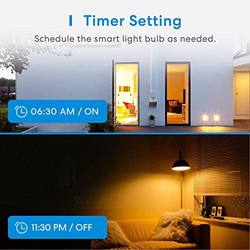 meross Smart Bulb Alexa Light Bulb B22 Works with Apple Homekit, Alexa, Google Home, Siri Voice Control Dimmable Multicolor LED Light Bulb 9W (60W Equivalent) 2 Pack