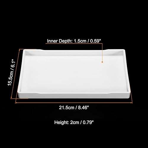 Miniatura 2 de PATIKIL Bandeja de comida rápida de 8 x 6, bandeja rectangular reutilizable de plástico reciclable multiusos para restaurante, cocina en casa, color
