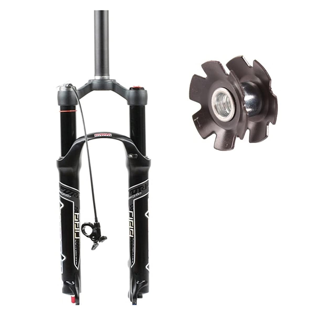 Horquilla de suspensión neumática para MTB de 26/27.5/29 Pulgadas, Tubo Recto con Ajuste de Rebote, Cierre rápido de 28.6 mm, Recorrido de 9 mm, Bloqueo Remoto de 100 mm, amortigua