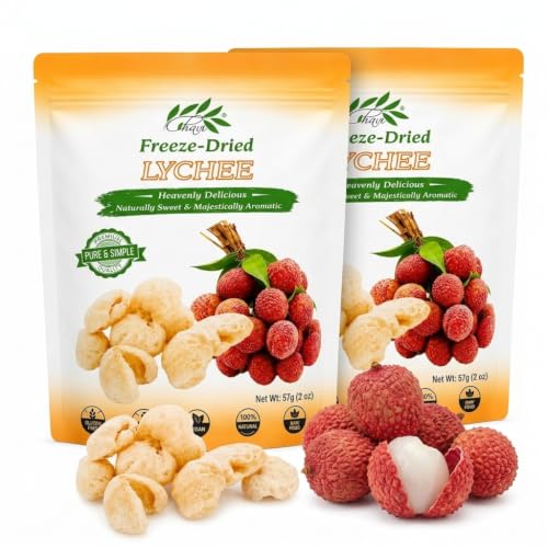 CHAVI Freeze-Dried Longan - 4 oz - Pack of 2 x 2 oz - Healthy 1 Ingredient Superfood Snack - No Added Sugars or Preservatives - Non-GMO, Vegan, Gluten-Free