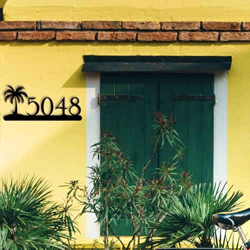 Image of Personalized House Number Custom Metal Address House Numbers Modern House Number Sign for Outside