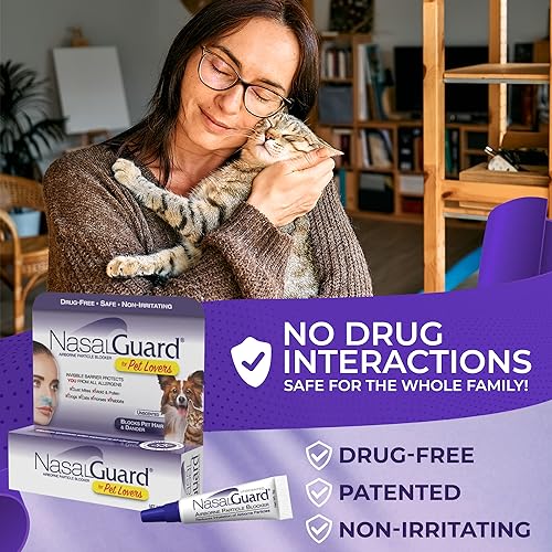 for Pet Lovers Allergy Relief, Pet Hair & Dander Blocker Nasal Gel – Drug-Free, Safe for The Whole Family, Non-irritating, Moisturizing, Made in USA (Unscented, 3 Gram Tube) for Pet Lovers Allergy Relief, Pet Hair & Dander Blocker Nasal Gel – Drug-Free, Safe for The Whole Family, Non-irritating, Moisturizing, Made in USA (Unscented, 3 Gram Tube)