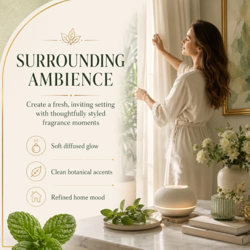 Image of AROMATICO Peppermint Diffuser Oil, Premium Home Fragrance Oil for Aromatherapy, Meditation & Concentration | Versatile Use in Diffusers, Air Fresheners 30ml