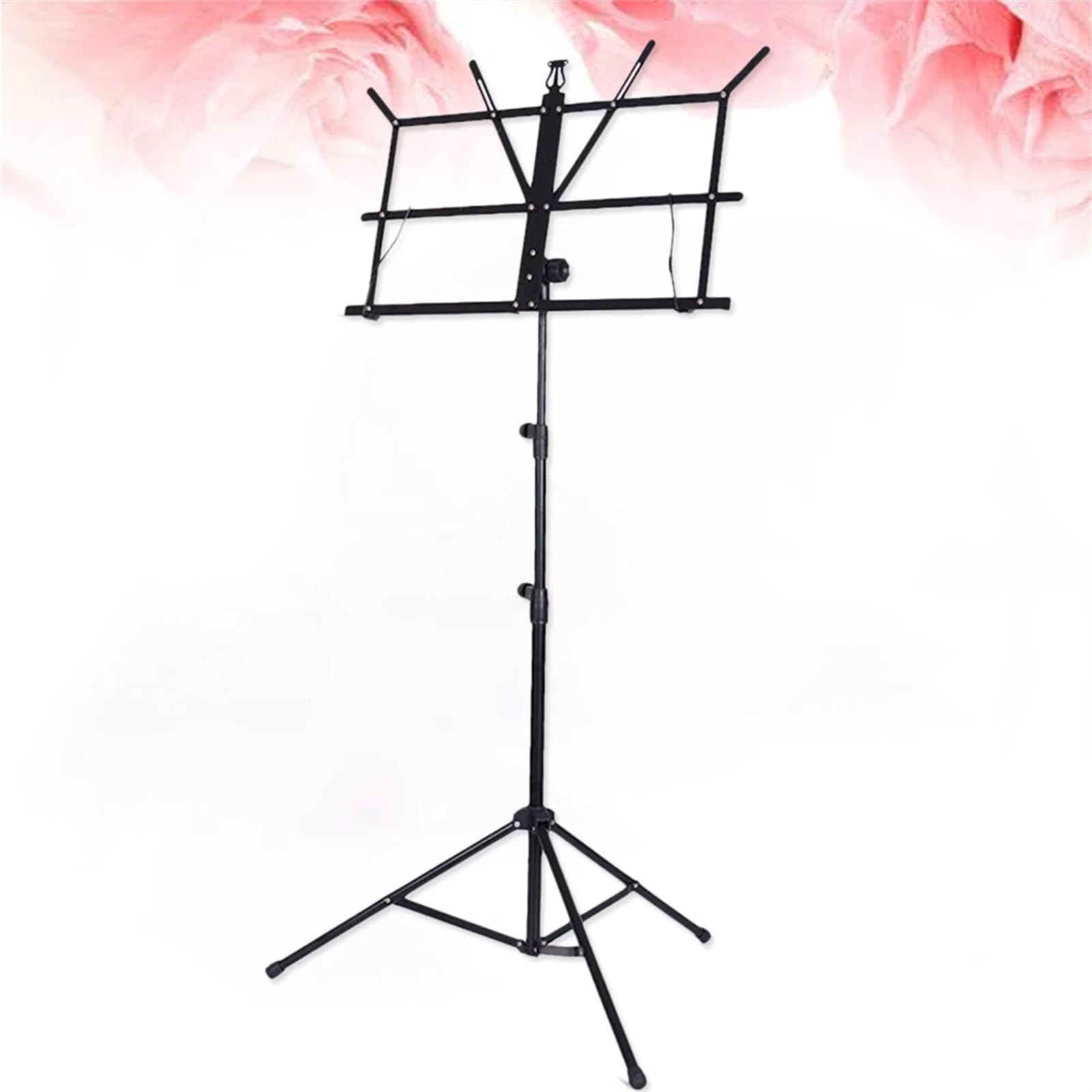 Pupitre de Musique Support de bureau for partitions, pupitre pliable et portable, hauteur réglable, base trépied, en métal léger(Black)