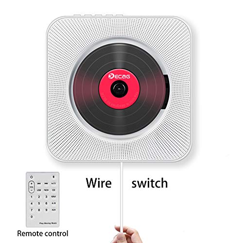 Centeraly Reproductor de CD portátil, Altavoz Bluetooth fidelidad de Alta altitud montado en el Cable con Cable Interruptor y Control Remoto USB MP3 Radio FM Multifuncional Bluetooth Audio Boombox