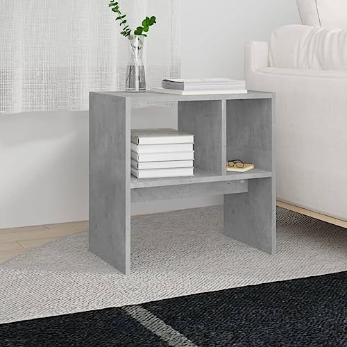 Mesa auxiliar gris hormigón reversible y resistente que ahorra espacio 6