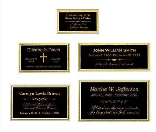 Customized Engraved Brass Name Plate - Urn Plate - Trophy Plate (3" x 5")