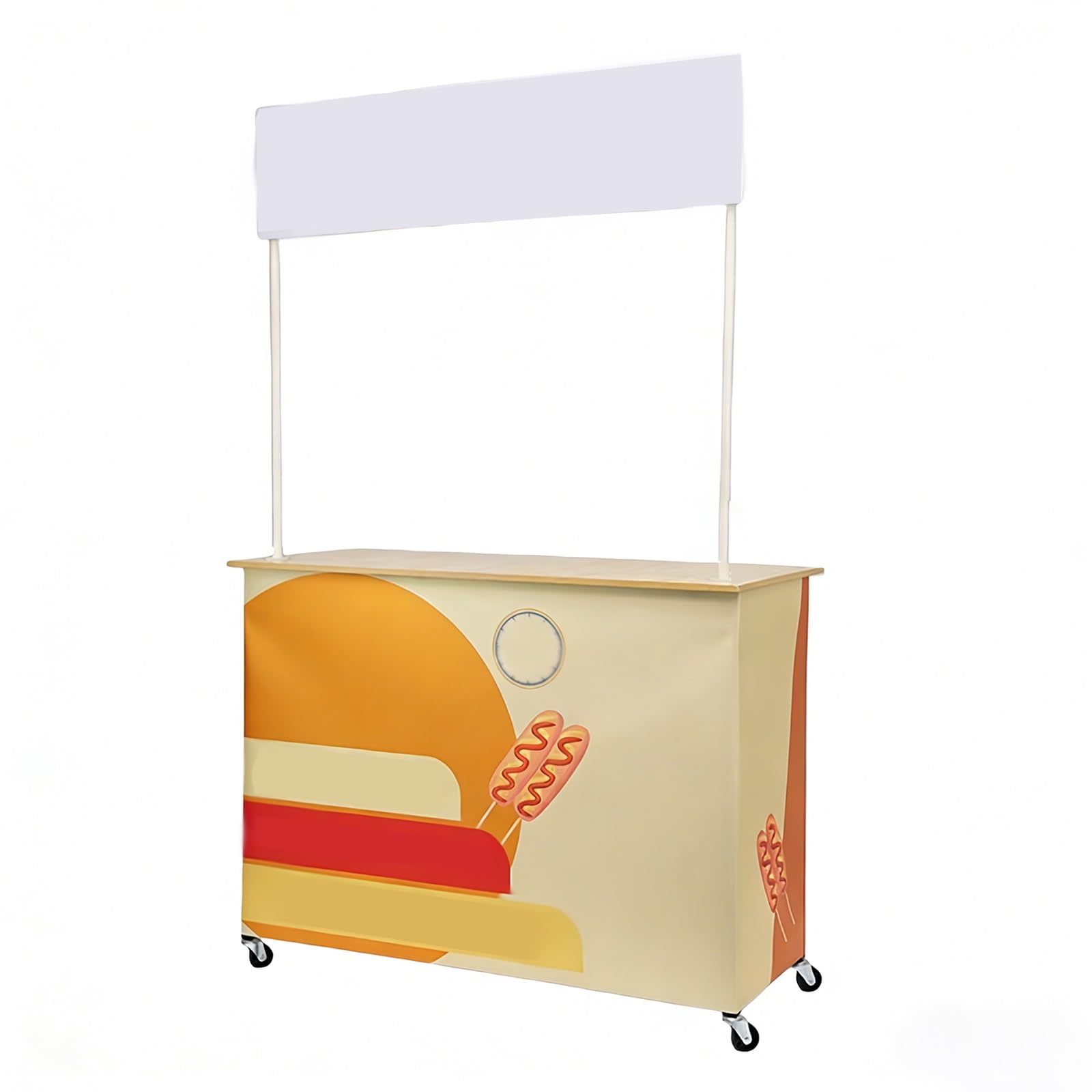 Przenośny wózek z siatki stalowej do stoiska targowego, stojak wystawowy/składany kiosk do sprzedaży detalicznej z zamykanymi kołami, odpowiedni dla sprzedawców zewnętrznych (100 cm/39,3 cala)