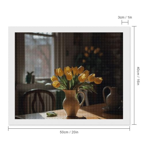 Kit peinture diamant fleurs sur table avec outils complets sans cadre - 2