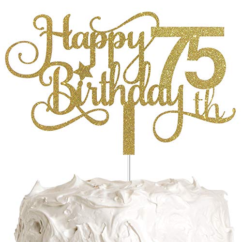 ALPHA K GG 75th Birthday Cake Topper, Happy 75th Birthday Cake Topper, 75th Birthday Party