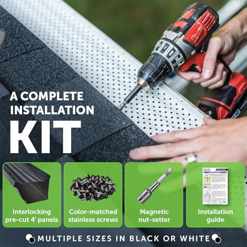 LeafTek Gutter Guards for Leaves - White, 5" x 200' - Heavy-Duty Aluminum Protection System with Vented Raised Ridge Edge - American-Made Shield Covers for Gutters - DIY-Friendly Leaf Barrier - Thumbnail 6