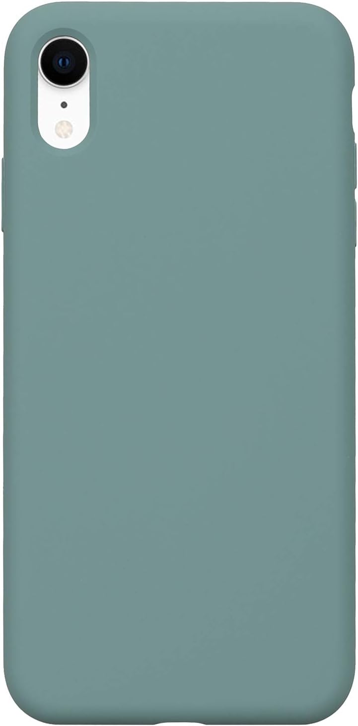 Danbey Silicone Case for iPhone XR, 6.1-inch Display, Liquid Silicone, Matte Surface, Skin Feeling, Charming Solid Color - Pine Green