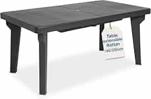 Tavolo Da Giardino Allungabile Tomaino BERG - Plastica Resistente, 160/220 X 90 X 74 Cm, Colore Antracite - Per Esterno E Interno