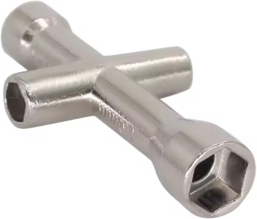 Close-up of the included metal cross wrench.