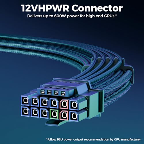 deleyCON 30cm Cable de Extensión PCIe 16pin (12+4) a 4x8(6+2pin) Hembra - Cable GPU PCI-E para Tarjeta Gráfica GeForce RTX 3090Ti/4070Ti/4070/4080/4090/5070/5080/5090 - imagen 4