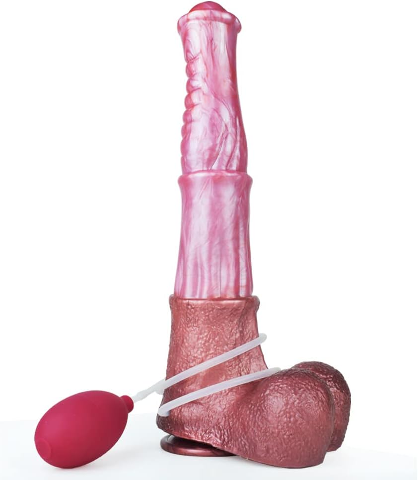 Suction Multi Color Artificial Horse Dildo Squirting Dildo Anal Plug Soft Flexible with Optional Size (L)