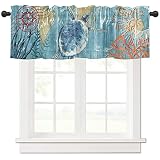 SODIKA Kitchen Curtain Valance for Kitchen and Bathroom Room Darkening Rod Pocket Window Treatment V