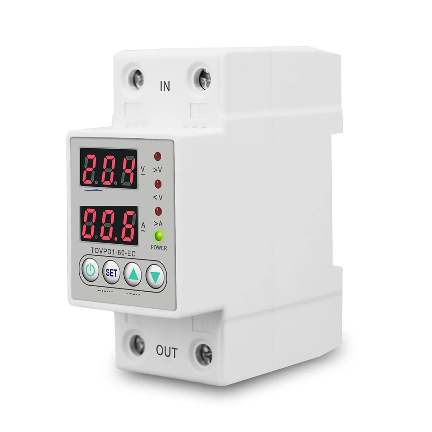 230V Adjustable Over Voltage and Under Voltage Protective Device Protector Relay 1-63-EC 1Pcs(110V 60A)