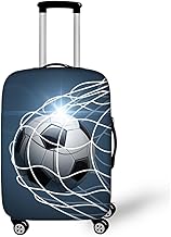 Highdi Suitcase Cover, 3D Football Print Large Suitcase Cover, 18-32 Inch Elastic Suitcase Covers, Washable Dustproof Suitcase Covers for Travel, Business, blue navy
