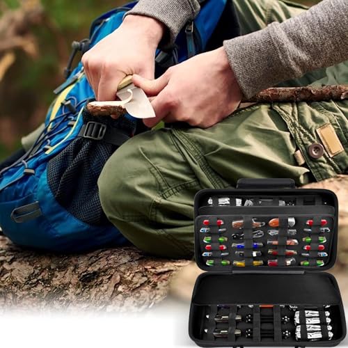 Image of GWCASE 66+ Pocket Knife Storage Case for Folding Knives, Butterfly Knives | 88 Elastic Slots in Four Sizes, Hard EVA Protection for EDC Collectors, Fishing, Home Display, Camping and Travel, Black