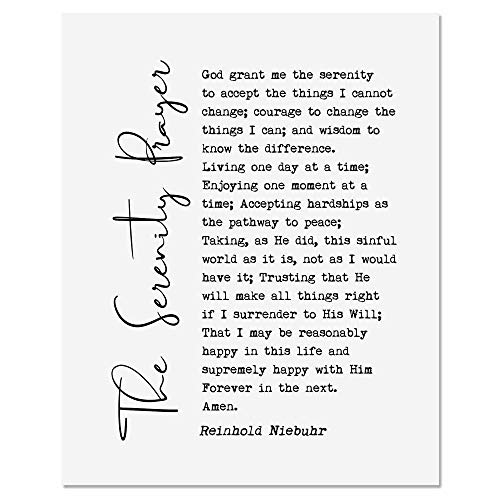 Sixyear The Serenity Prayer Art Print Bible Verse Quotes Christian Scripture Wall Decor UNFRAMED 8x10inch
