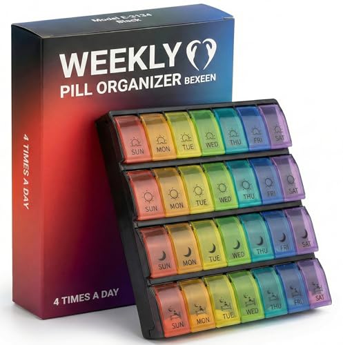 Weekly Pill Organizer 4 Times a Day – Extra Large