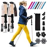 Walking Sticks for Women - 14.5” Foldable Hiking Poles for Backpacking, Exercising and Traveling, Se