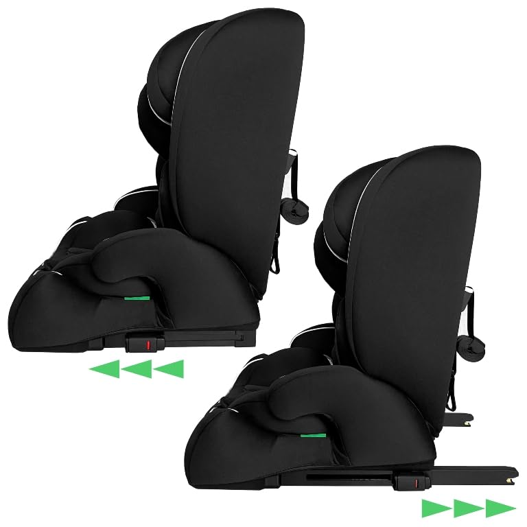 XOMAX HC02S Kindersitz ISOFIX 9–36 kg | ECE R129 i-Size | Gruppe 1/2/3 mit 5-Punkt-Gurt & Top Tether | mitwachsender Auto-Kindersitz höhenverstellbar, Sitzerhöhung (Schwarz)