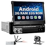 Bluetooth y Radio FM: Este estéreo del coche bluetooth incorporado Bluetooth 4.0, soporte de llamadas de manos libres, descargar registros de llamadas de la agenda, escuchar música inalámbrica Bluetooth. Radio de coche de un solo seno con receptor FM de alta calidad, soporta la búsqueda automática de canales y puede guardar 18 emisoras de radio.