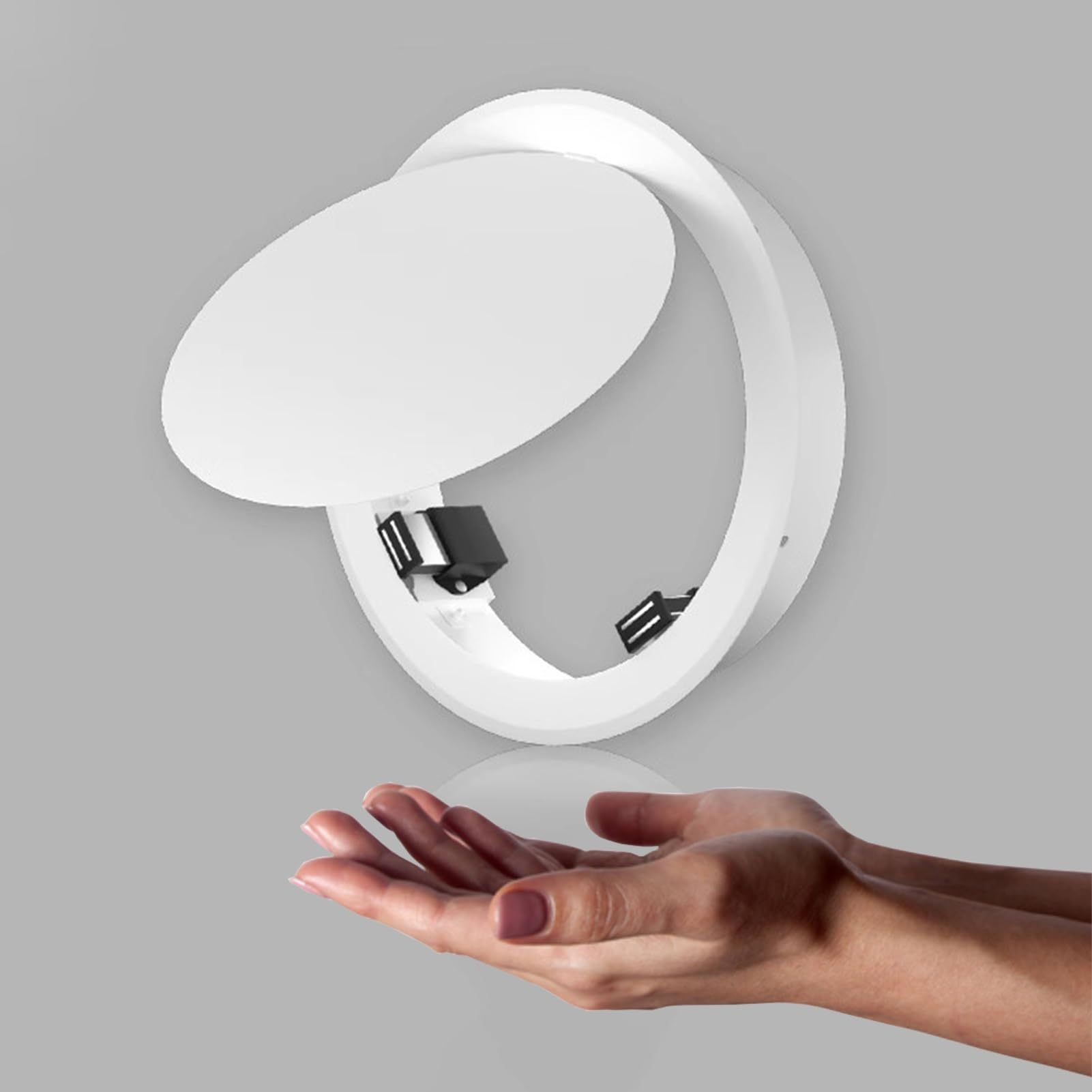 Runde Metall-Zugangsklappe mit Touch-Riegel, 120 mm, 450 mm, Decken- und Wandzugstür für Sanitärinstallationen, bündige Service-Luke für versteckte Kabel