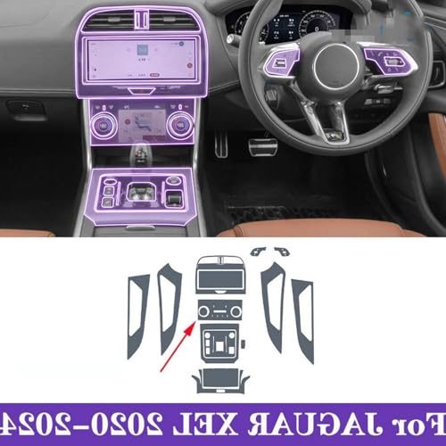 Film PPF console centrale Jaguar XEL protection TPU haut de gamme