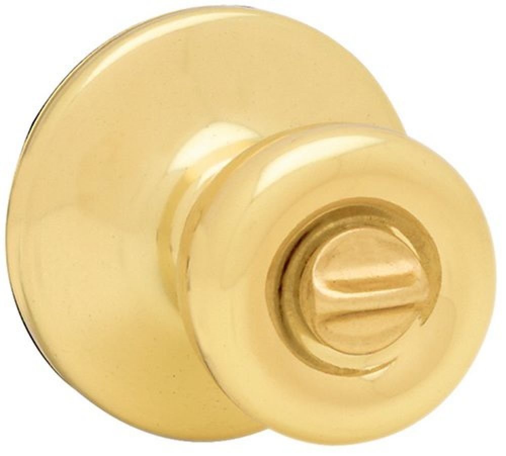 Kwikset 300T 3 CP RCL RCS BBPKG Tylo Bed/Bath Knob in Polished Brass