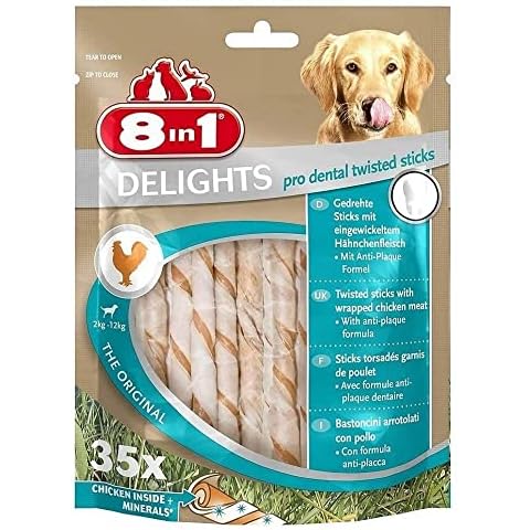 8 in1 Delights Twist Dental Sticks for dogs 2-12 kg, 35-Piece Cover