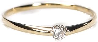 K18YG 一粒ダイヤモンド リング【0.1ct】(サイズ6号)【ギフトラッピングされています】【無料でイニシャルや刻印ができます】 【品質保証書が付いています】