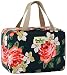 Toiletry Bag for Women Cosmetic Travel Bag Floral Cosmetic Case Large Travel Toiletry Bag for Girls Make Up Bag Navy Blue Brush Bags Reusable Toiletry Bag