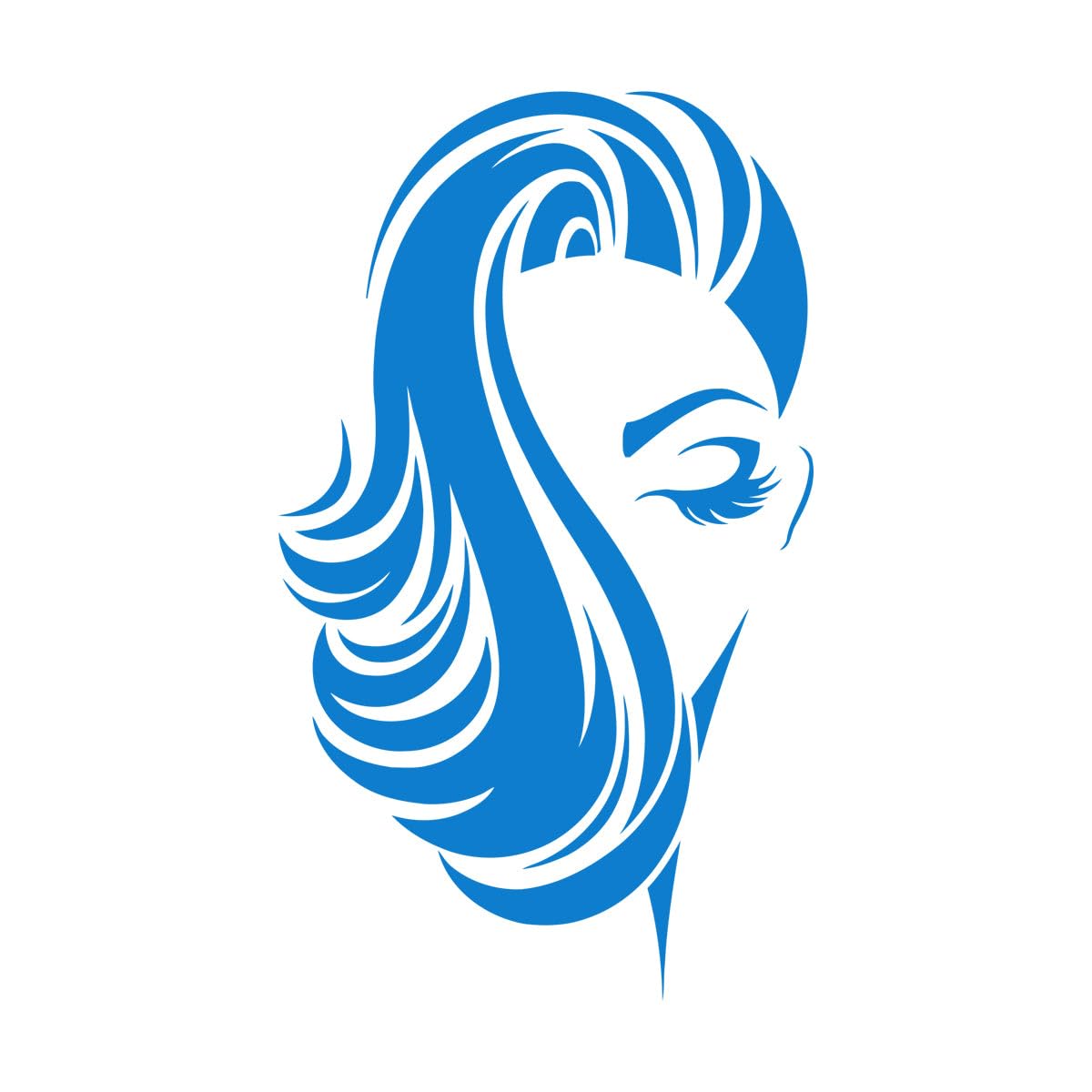 Barber Shop Vinyl Wall Decal Girl Face Lady Beauty Hair Salon Hairstyle Sticker Removable Art Mural for Bedroom Living Room Small - 30x51cm