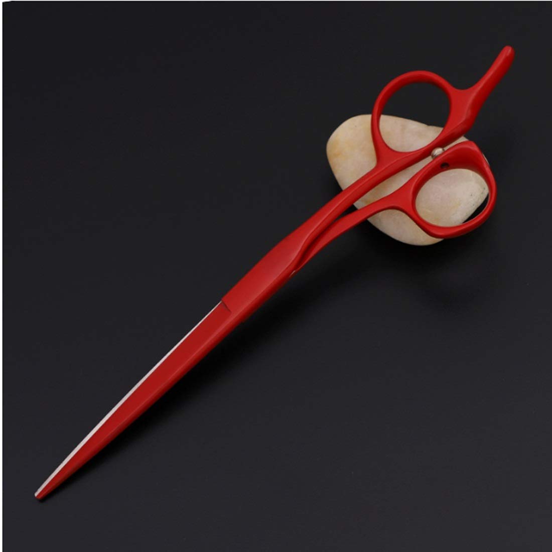 Ciseaux de coiffure 7 pouces anti cheveux fourchus en acier au carbone rouge