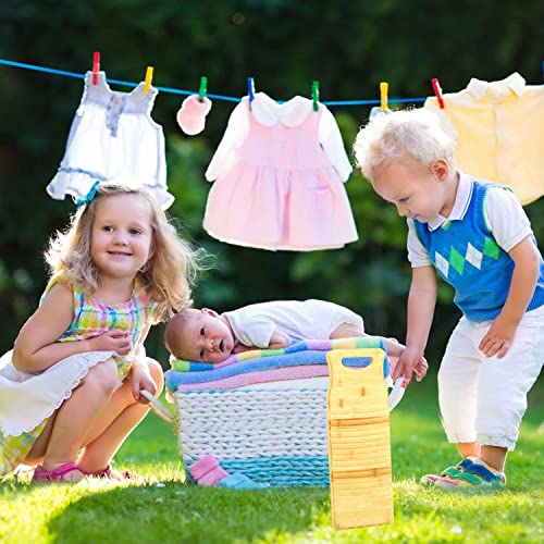 Tabla de lavado para lavar la ropa a mano de bambú natural pequeña 3