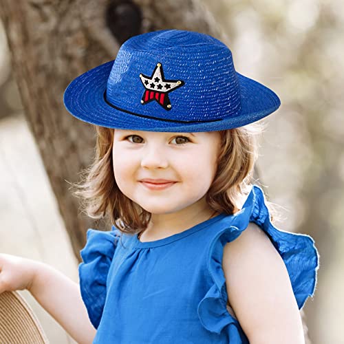 Toddler Cowboy Hat Cowgir𝐥 Hat for Boy Girl Retro Wide Brim Western 𝐒traw Sun Hat with Wind Lanyard Dress Up4