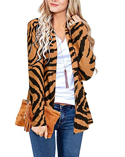 Image of ULTRANICE Cardigan Sweaters Womens Fashion 2024 Trendy Lightweight Long Sleeve Casual Knitted Cardigans Sweater Tops Clothes Outfits with Pockets(Leopard W,M)